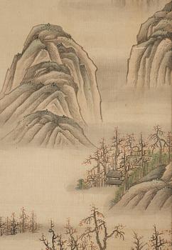 A Chinese painting by un unkown master, Qing dynasty, 19th Century.