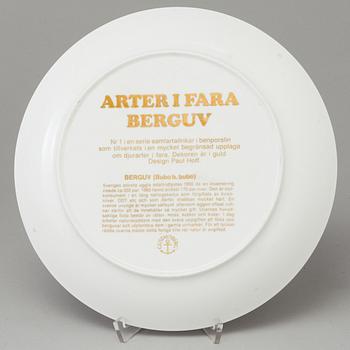 Eleven bone china plates by Paul Hoff, Gustavsberg.