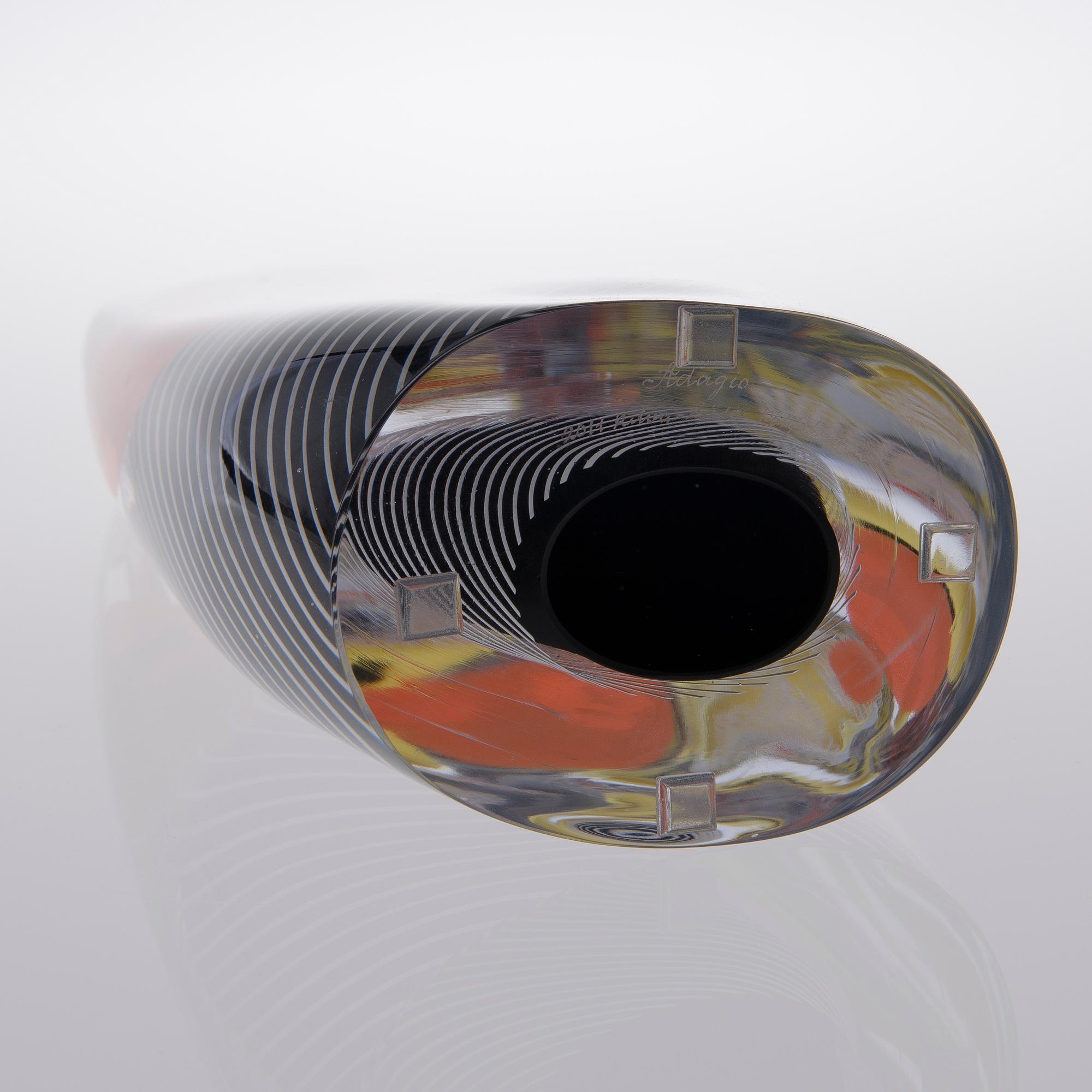 RITVA-LIISA POHJALAINEN, A GLASS SCULPTURE. Signed Andiago, Ritva-Liisa Pohjalainen 2011.