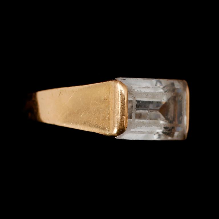 RING OCH SLIPSNÅL, 18 k guld. Tot vikt ca 4 g.