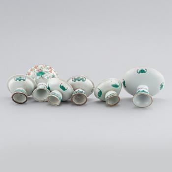 Six Chinese porcelain stemcups, second half of the 19th / first half of the 20th century.