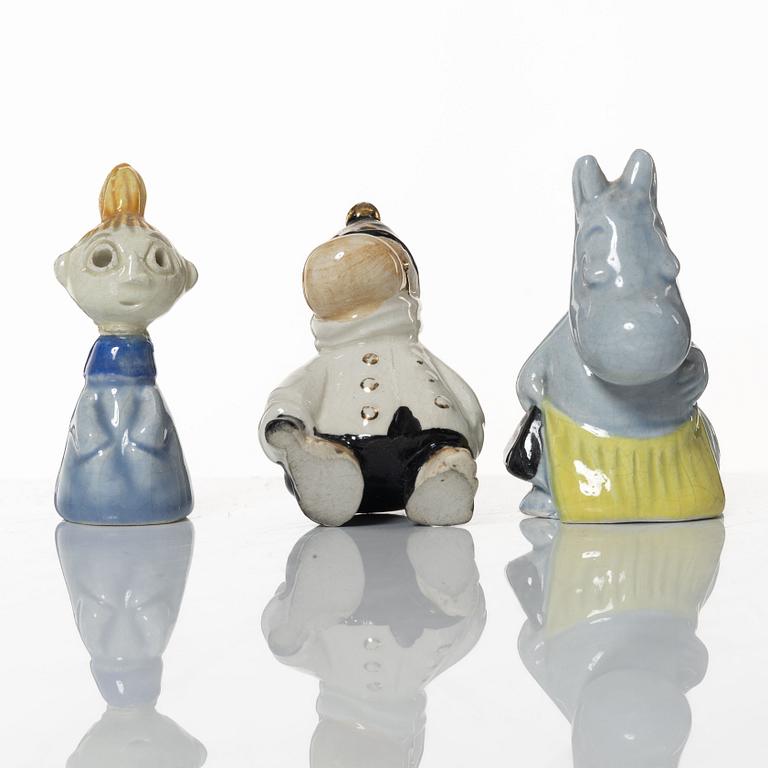 Leo Tykkyläinen, figuriner, 10 st, keramik, Mumin, Finland, 1950-tal.