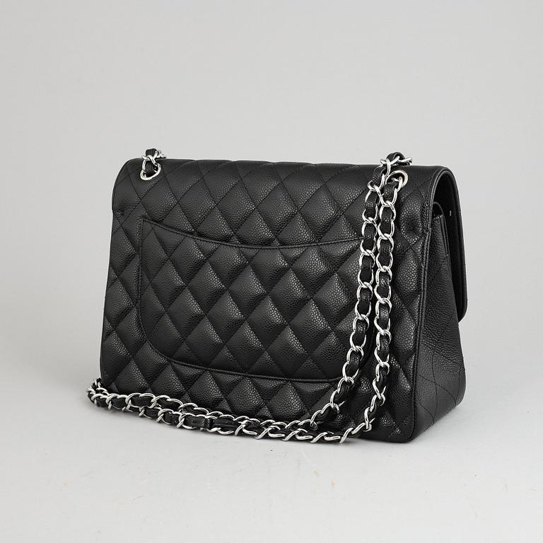 Chanel, a black caviar 'Jumbo Double Flap Bag', 2018.