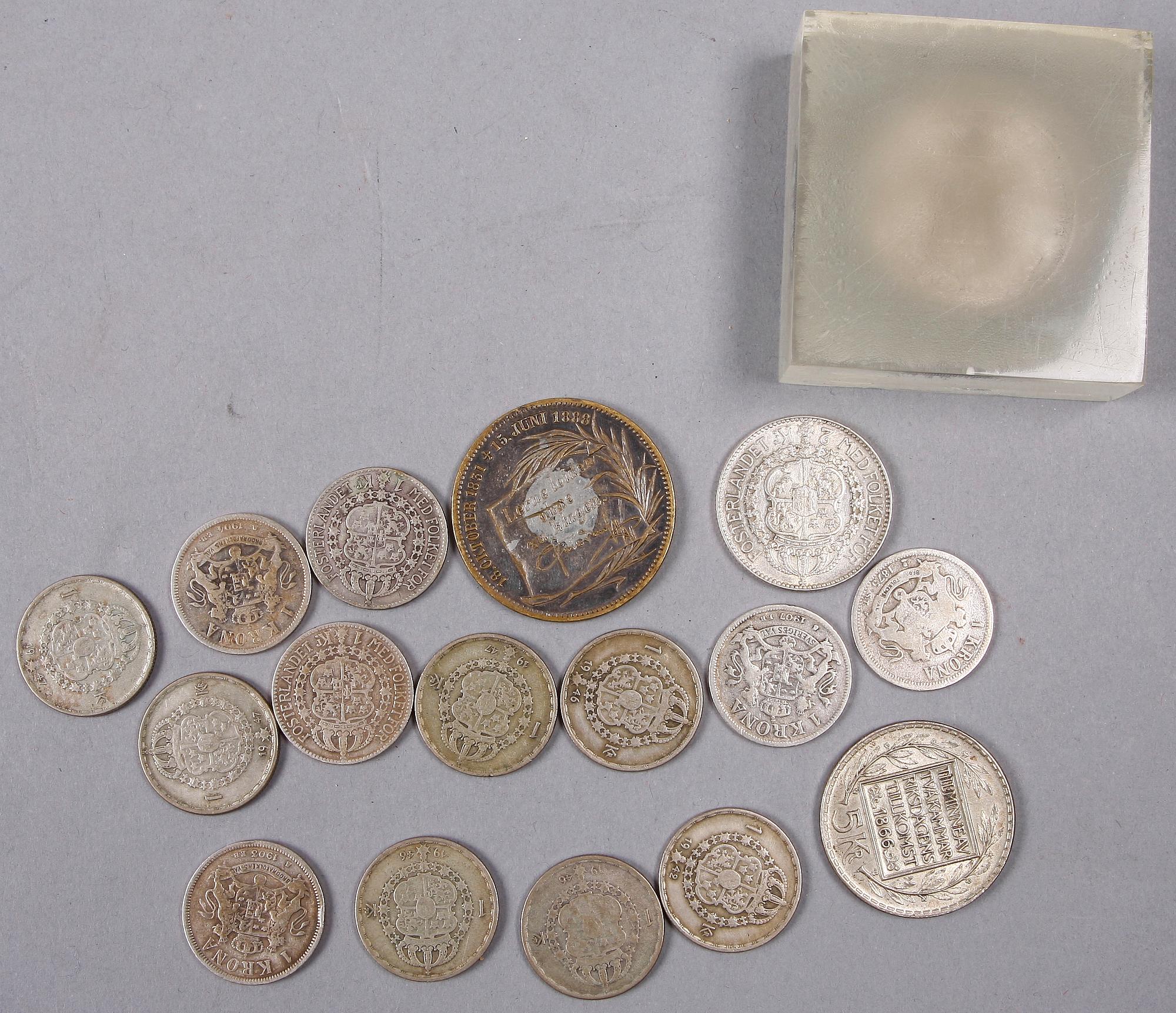 PARTI MYNT, 17 st, silver, mest Sverige, 1776 resp 1875-1966.