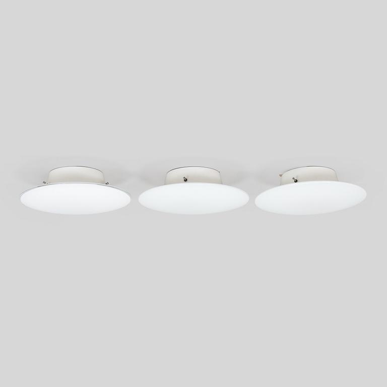 Arne Jacobsen, set of three ceiling lamps/wall lamps, "AJ-Eklipta", Louis Poulsen, Denmark.