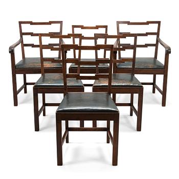 MIKKO S. NUPPONEN, a set of six 1930's 'Jukola' chairs for HMN Huonekaluliike Mikko Nupponen. Finland.
