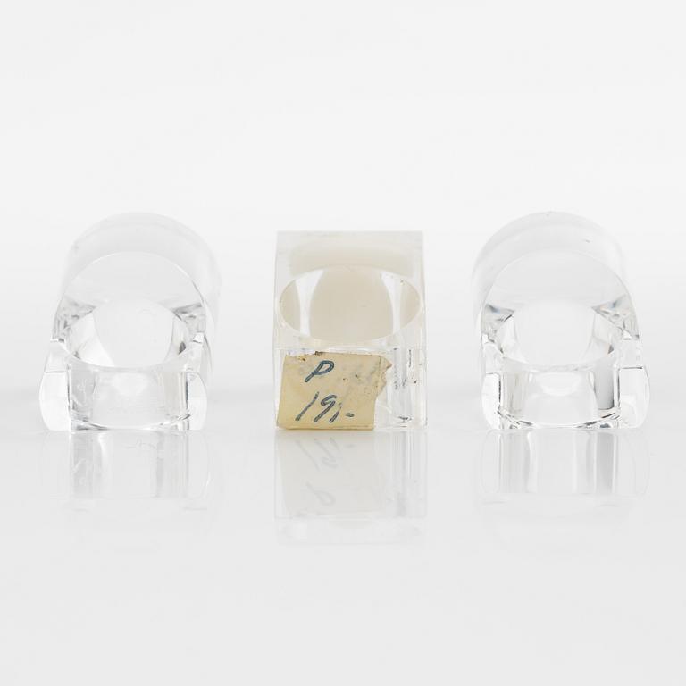 Siv Lagerström, three acrylic rings, 1970s.