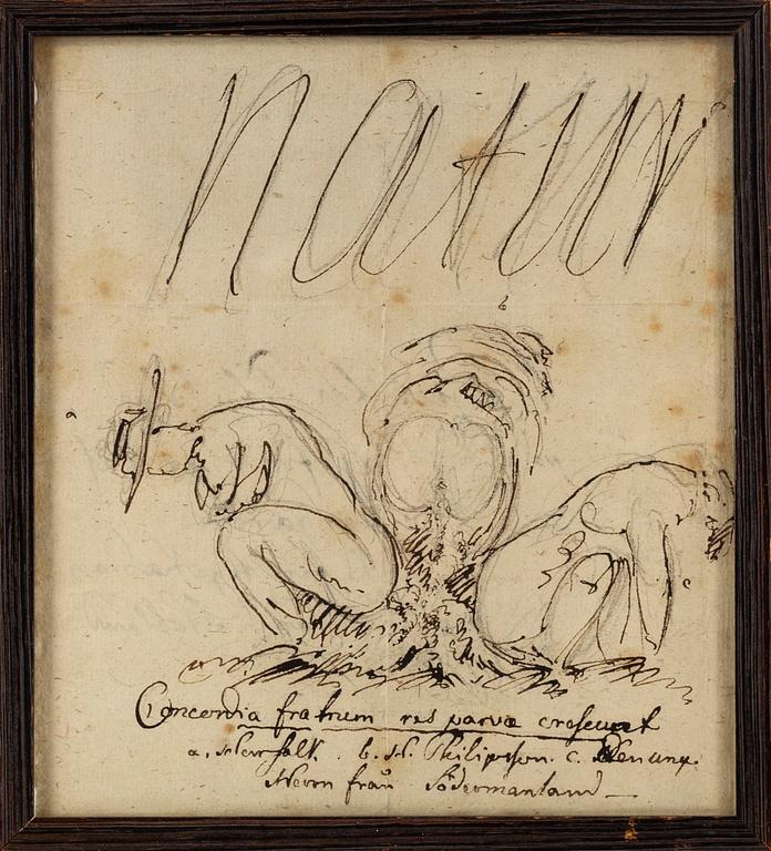 CARL AUGUST EHRENSVÄRD, attributed to, ink drawing.