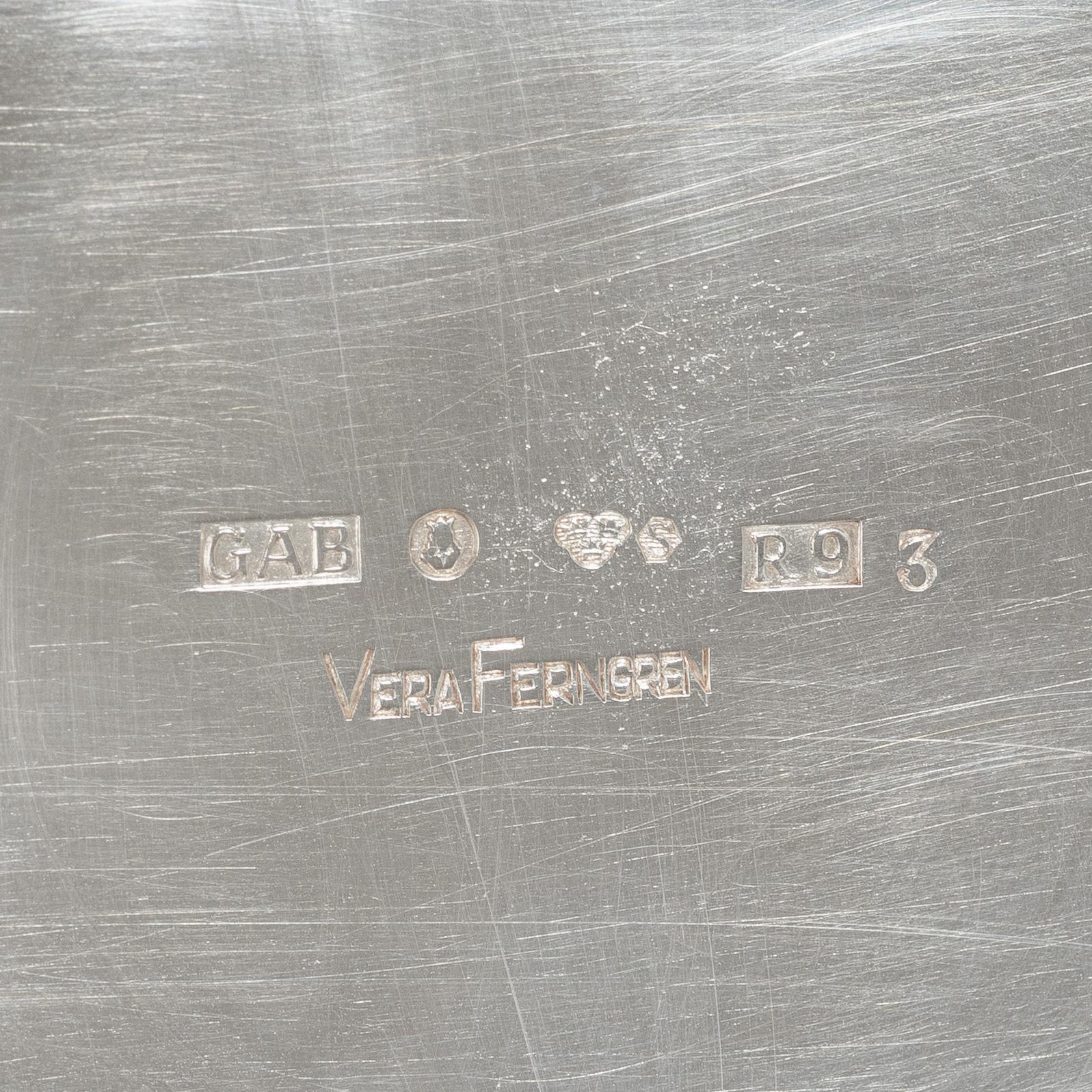 A three piece silver coffee-set, design Vera Ferngren, Guldsmedsaktiebolaget, Stockholm, Sweden 1964-1967.