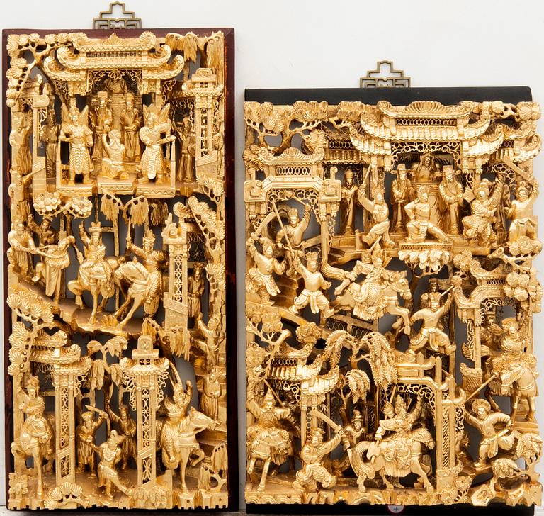 Panels/decorative elements, 2 pcs, China, 20th century.