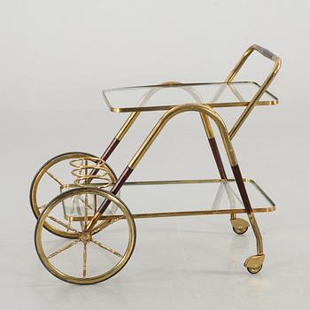 A BRASS SERVING TROLLEY, second half of the 20th century.