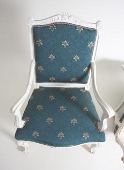 KARMSTOLAR, ett par, louis XV-stil.