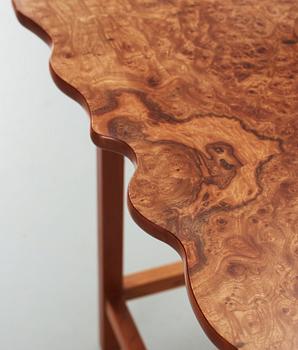 A Josef Frank cherry and burrwood table, Svenskt Tenn, model 1058.
