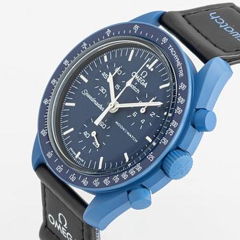 Swatch/Omega, MoonSwatch, Mission to Neptune, kronograf, armbandsur, 42 mm.