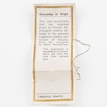 Björn Weckström, örhängen 18K guld med briljantslipade diamanter. Lapponia.