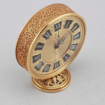 VÄCKARKLOCKA, mässing, Jaeger le Coultre, "Recital", 1900-talets andra hälft.