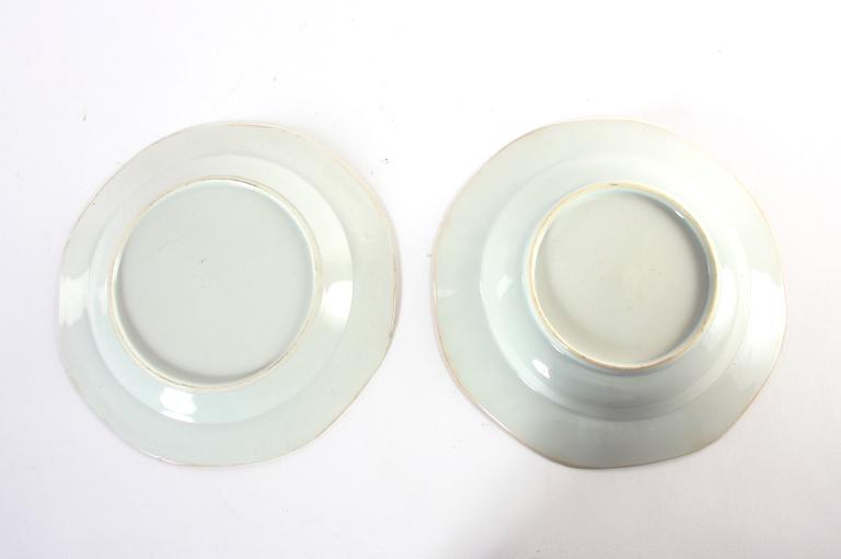 TALLRIKAR, 1+1, porslin, Kina 1700-tal.