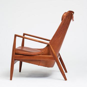 Ib Kofod-Larsen, a highback teak "Sälen" easy chair, for Olof Persson Fåtöljindustri (OPE), Sweden 1950-60's.