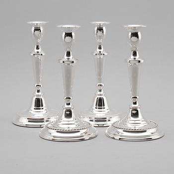 LJUSSTAKAR, 2 par snarlika, silver, Cito (Fredericia, Danmark 1963-79).