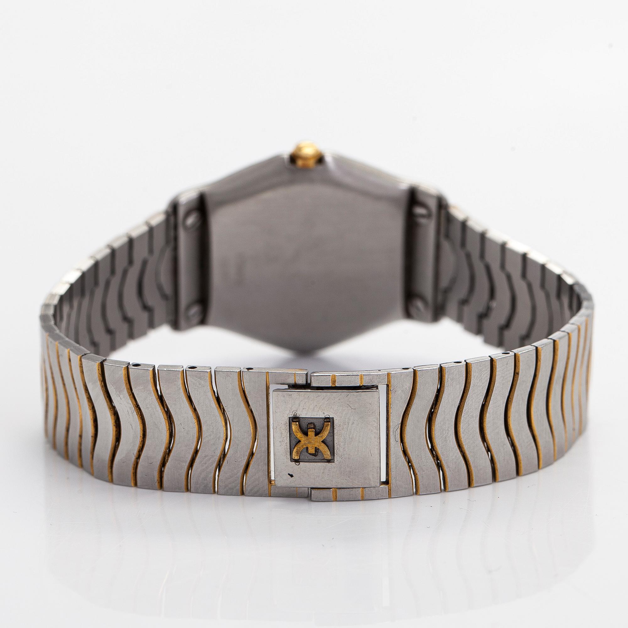 Ebel Sport -rannekello, 30 mm, teräs/kulta, quartz, mineraalilasi, 1990-luku.