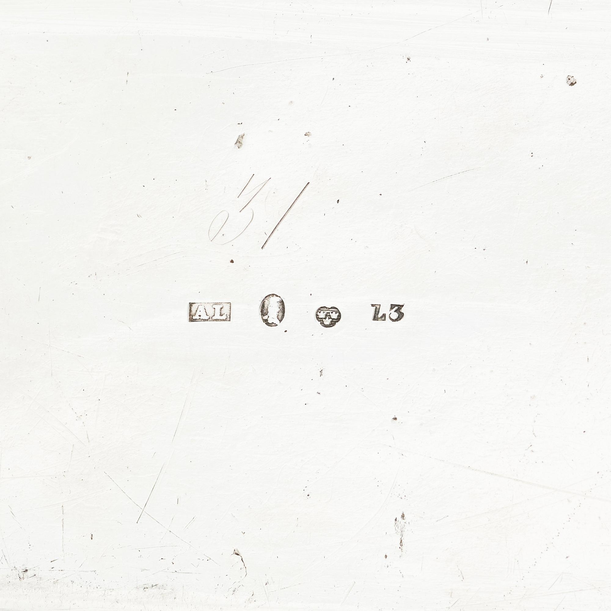 Anders Lundqvist, geléskålar, ett par samt ställning, delvis förgyllt silver, Stockholm 1817. Empire.