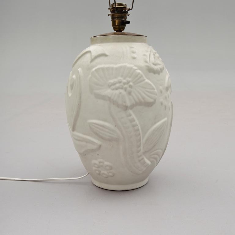 BORDSLAMPA, glaserat lergods, Anna-Lisa Thomson, Upsala Ekeby, 1900-talets mitt.