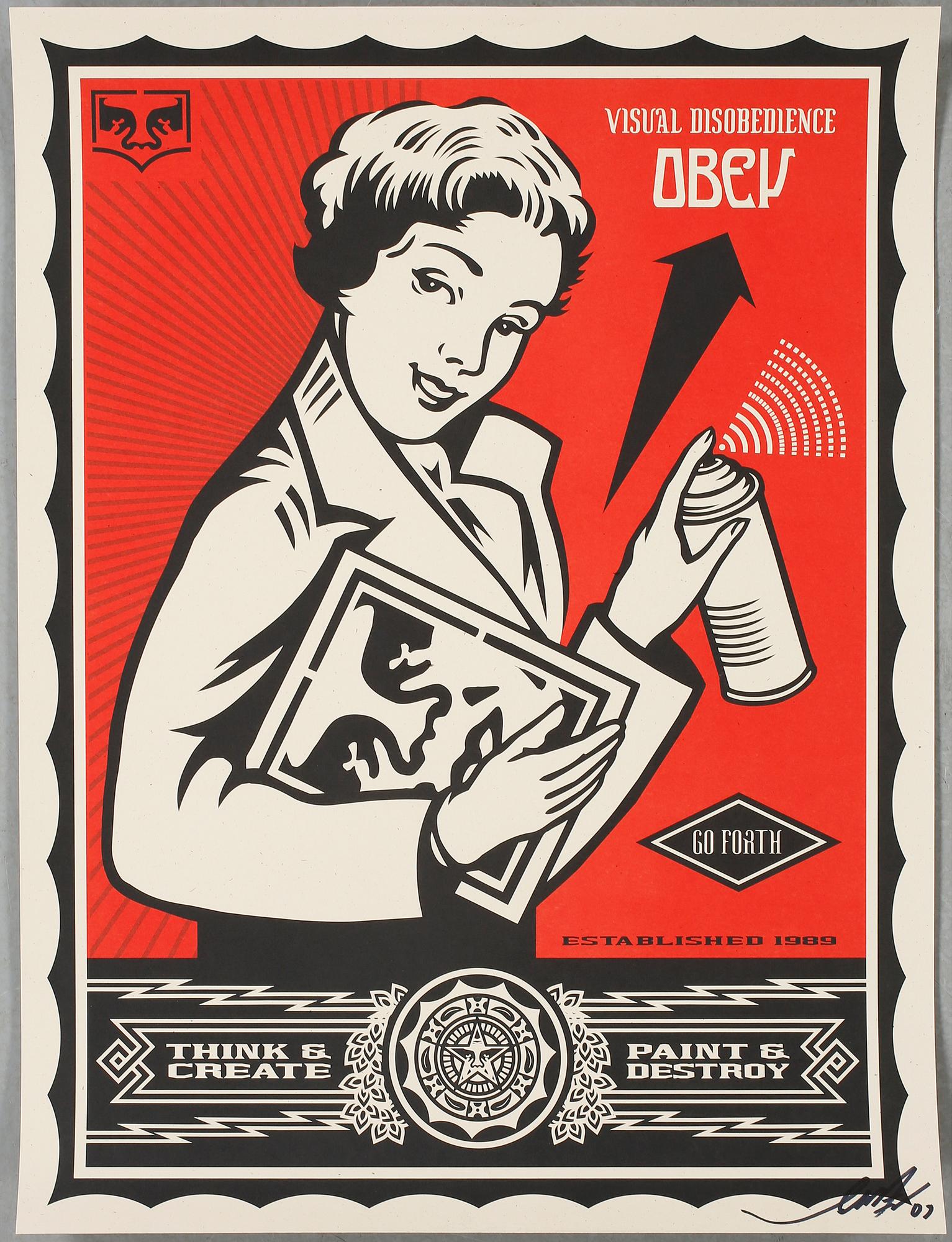 SHEPARD "OBEY" FAIREY, print, Obey X levis project 2009, signed and dated 09.