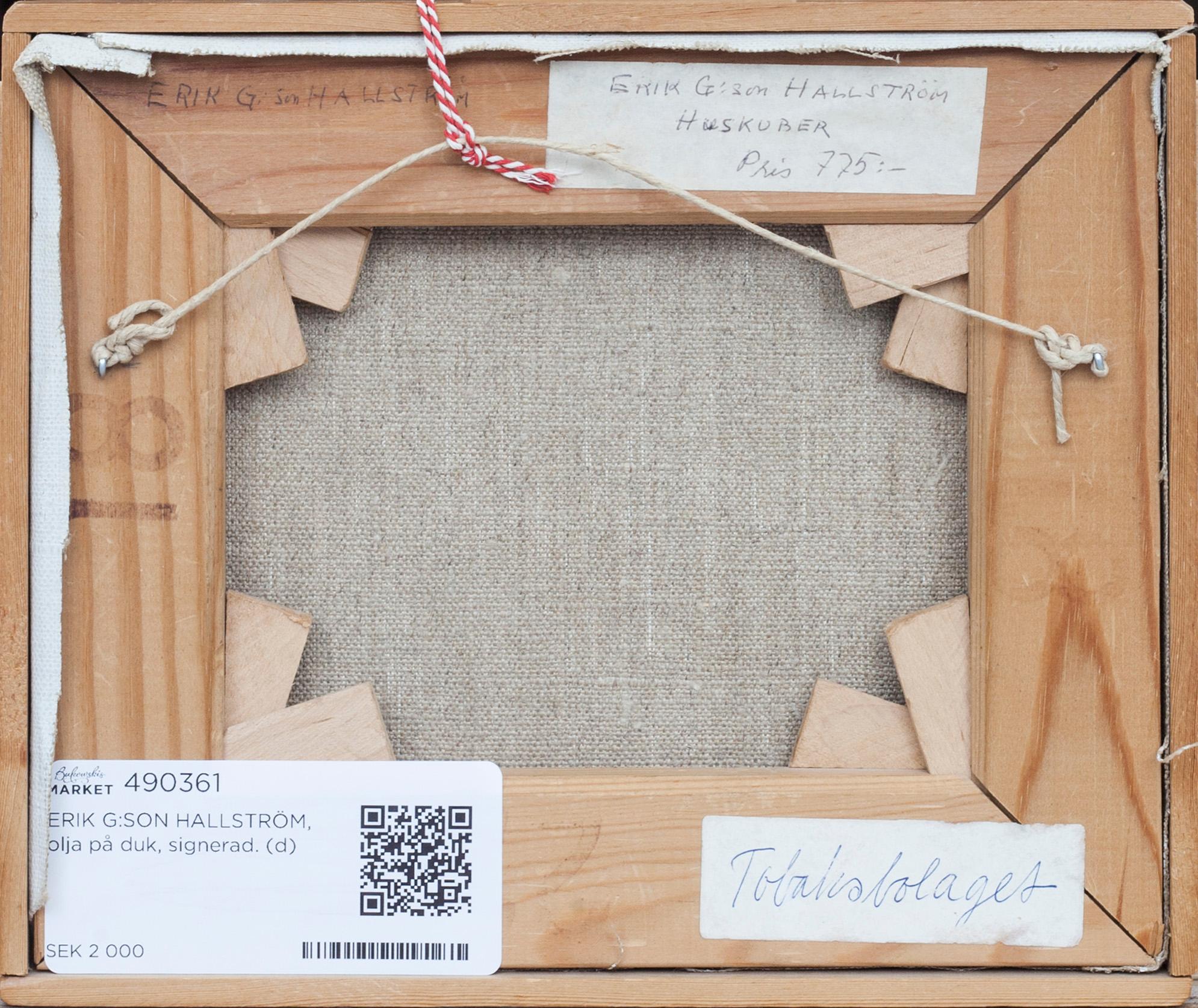 ERIK G:SON HALLSTRÖM, olja på duk, signerad.