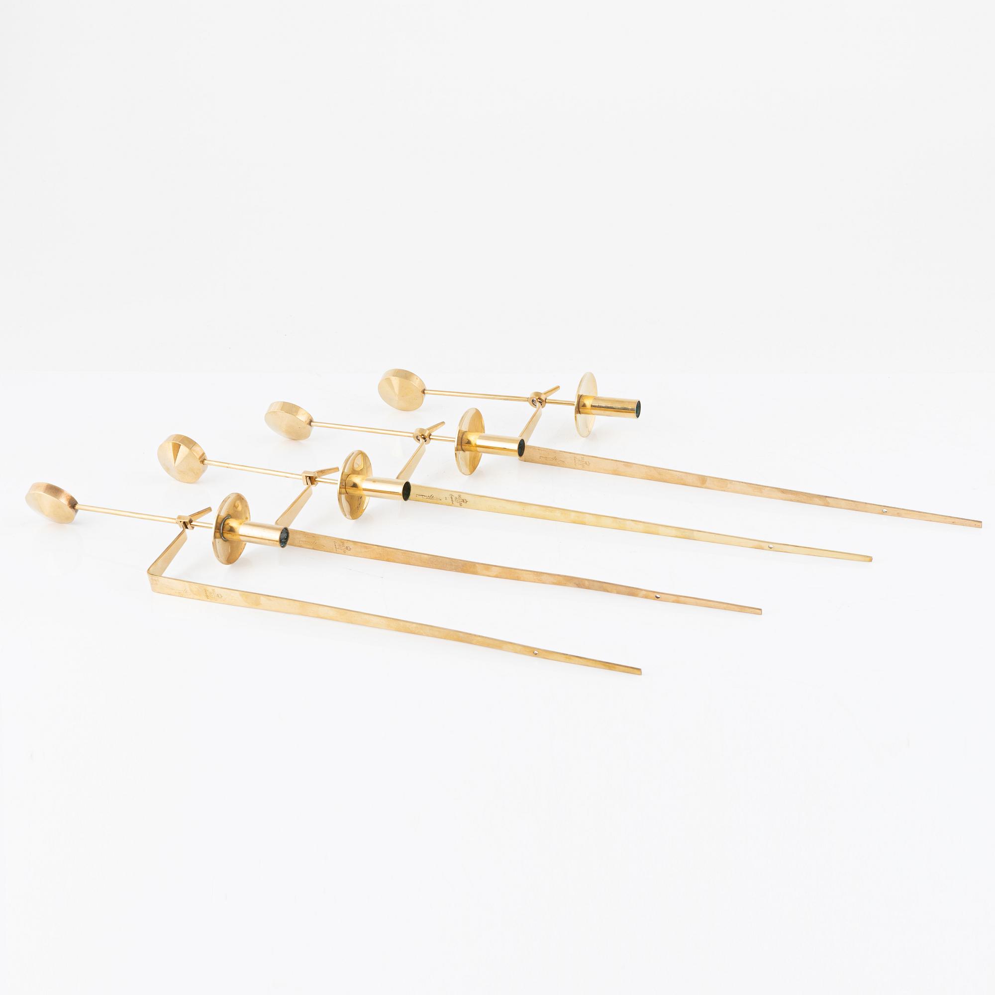Pierre Forssell, a set of four 'Pendeln' wall lights from Skultuna, late 20th Century.