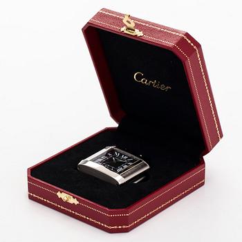 Cartier, pöytäkello, Cartier Tank Francaise Dual-Time, 35 x 41 (82) mm.