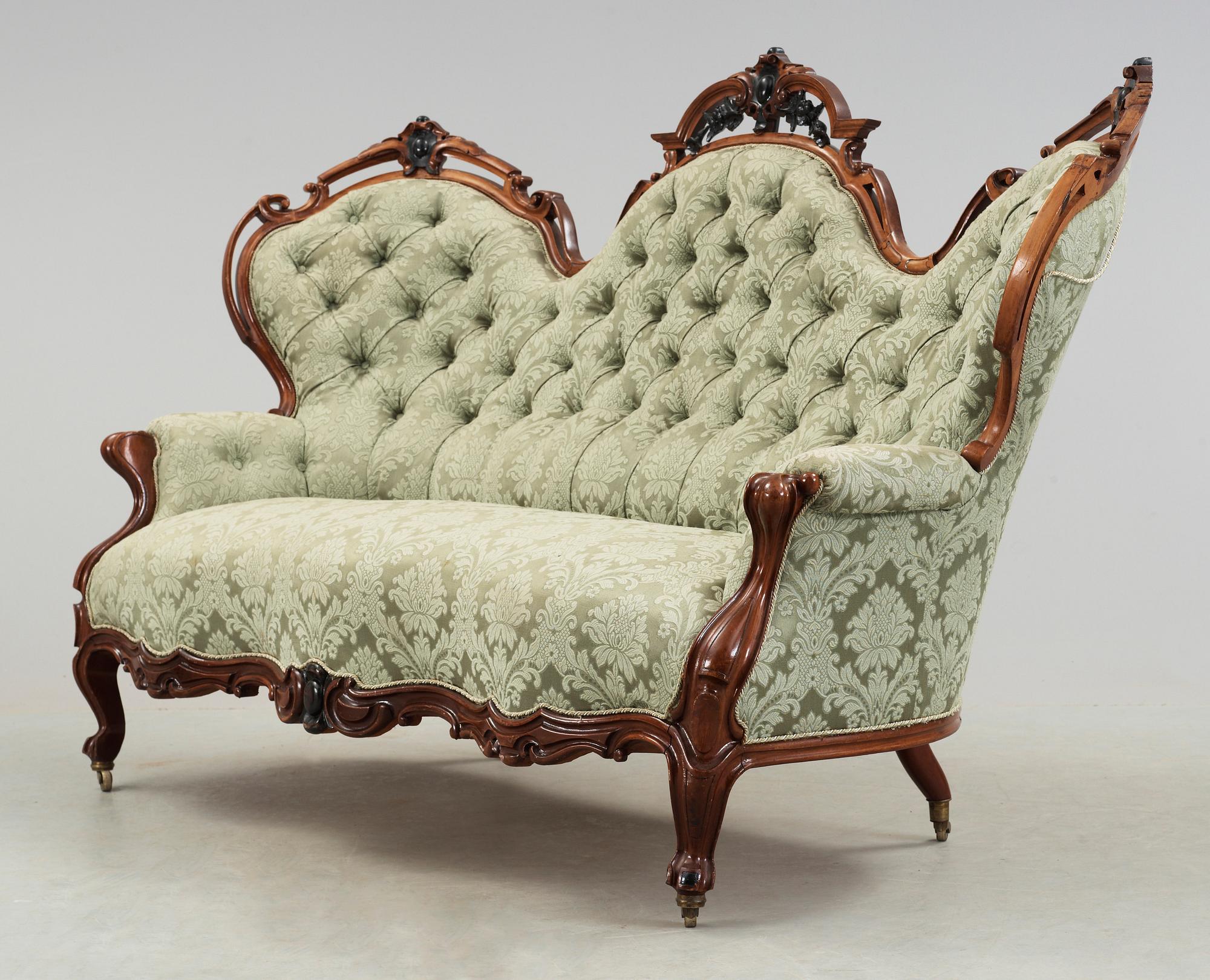 SALONGSGRUPP, 5 delar, nyrokoko, 1800-talets slut.