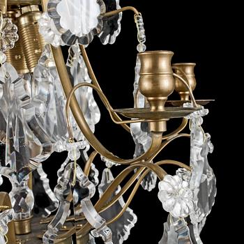 LJUSKRONA, rokokostil, 1900-talets andra hälft. Höjd ca64 cm.