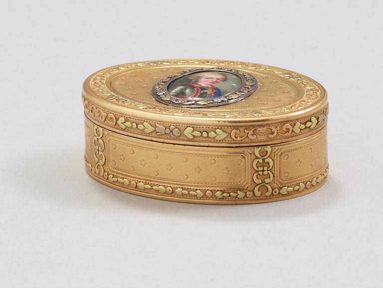 A French 18th century gold snuff-box, Paris 1784-1788.