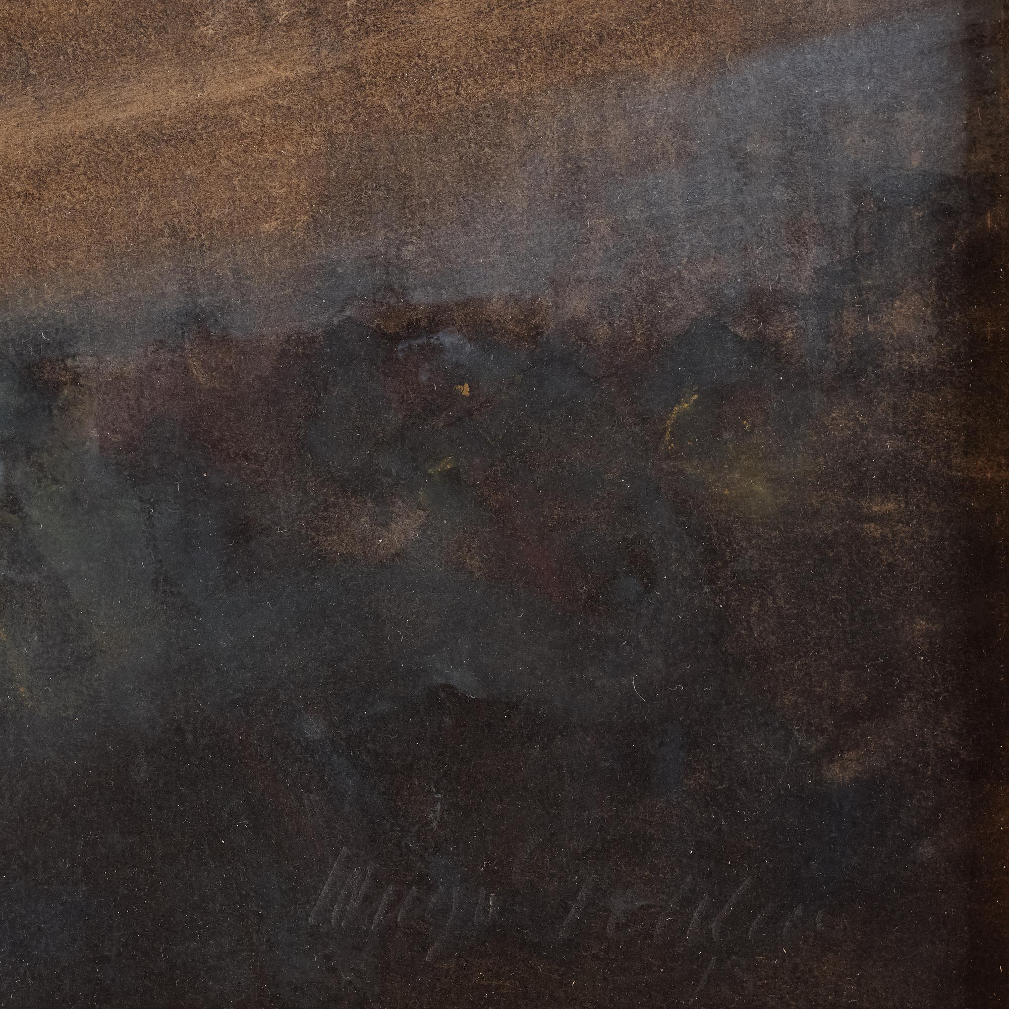 Hugo Gehlin, Skymningslandskap med träd.