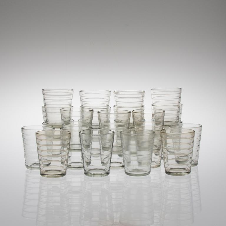 AINO AALTO, dricksglas, 24 st, Karhula-Iittala 1900-talets mitt.