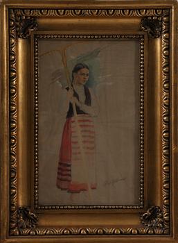 OKÄND KONSTNÄR, akvarell, sign "Edelfelt".