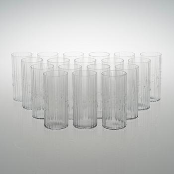 TAPIO WIRKKALA, GLASS SERVIS, JUICE GLASS 18 ST. Mesi. Iittala, 1980s.