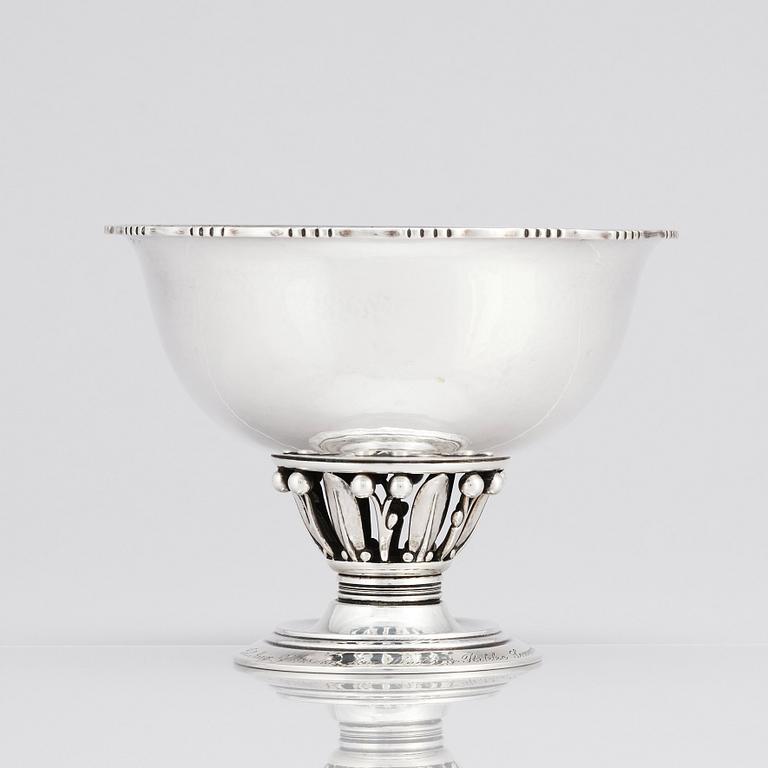 Georg Jensen, a sterling silver footed bowl, Georg Jensen, Copenhagen 1952-32, design nr 180B.