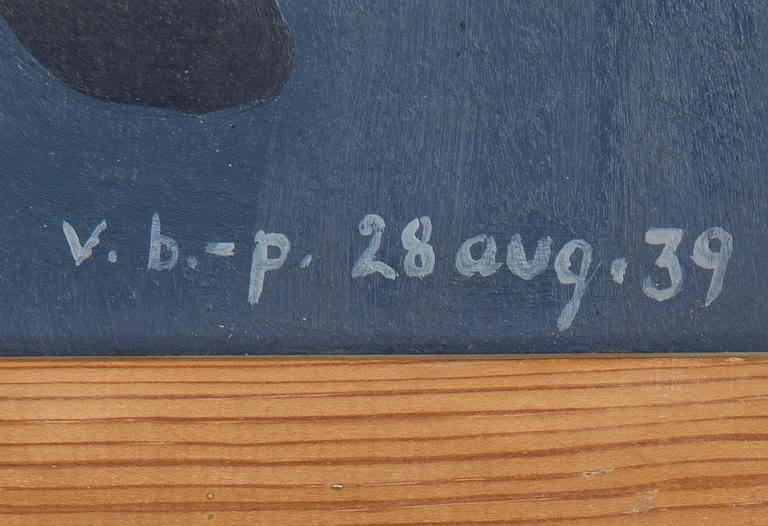 VILHELM BJERKE-PETERSEN, duk, signerad och daterad V.B-P 28 aug -39.