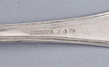 SERVISDELAR, silver, 36 delar, Sverige och Norge, 1800-/1900-tal. Total vikt ca 764 gram.