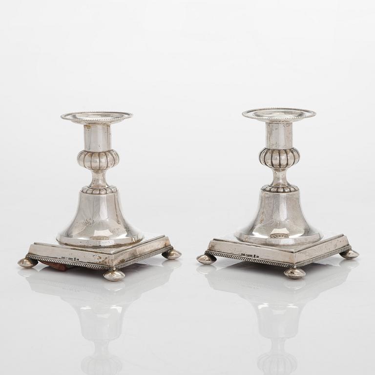 A pair of silver candelsticks, Kustaa Severin Sahlstedt, Turku 1933.