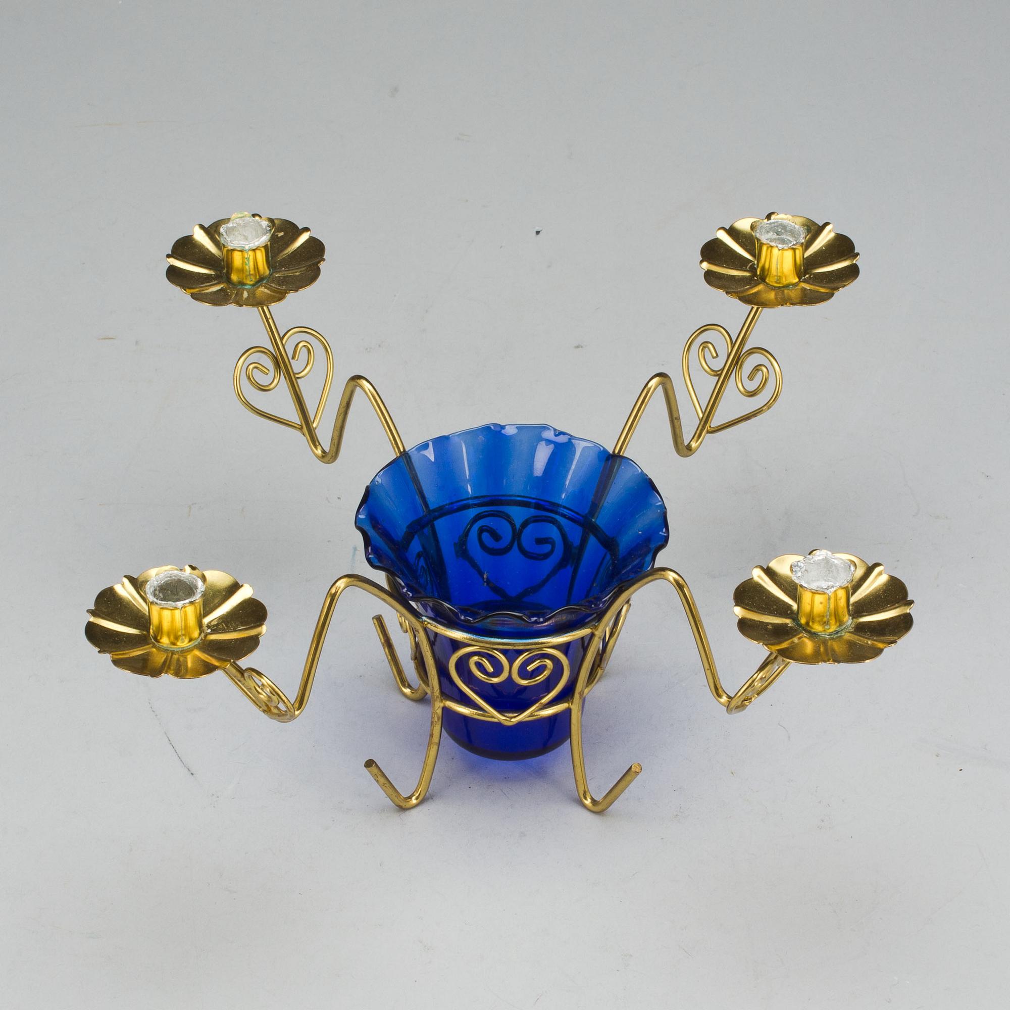 LJUSSTAKAR, 2 + 1 ST, Gunnar Ander, Ystad Metall, samt okänd. 1900-talets mitt.