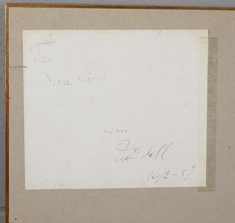 OIDENTIFIERAD KONSTNÄR, blandteknik, signerad E. Odell och daterad 1951.