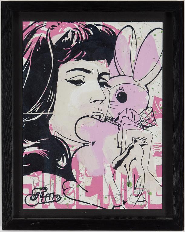 FAILE, "Bunny Girl", Print-Multiple, serigraph in colors, signed and numbered on verso 10/10.