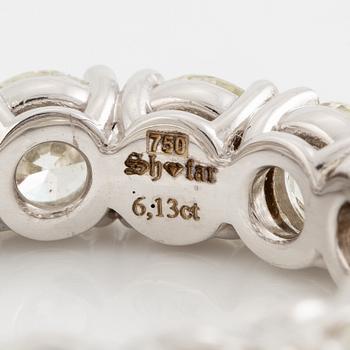 Ring full eternity 18K white gold with brilliant-cut diamonds.