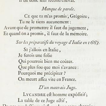 BIBLIOTHEQUE POETIQUE OU NOUVEAU CHOIX.., 4 vol, I-IV, Paris 1745.