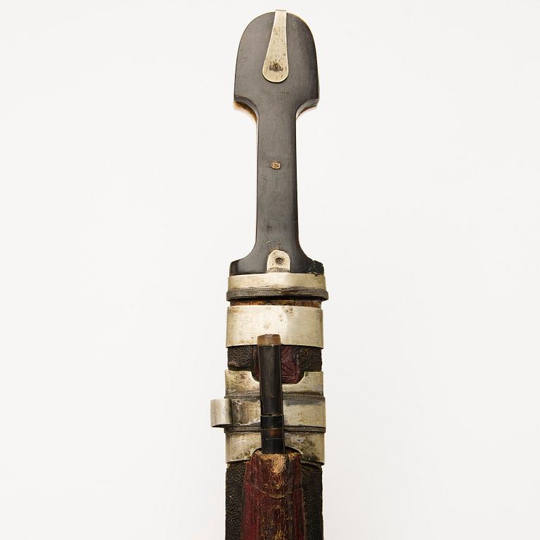 A Caucasian niello-silver mounted Kindjal dagger, second half of 19th Century.