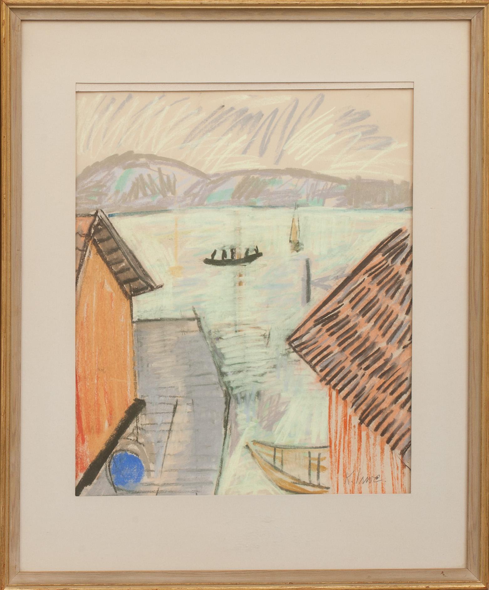 KNUT IRWE, pastell. Signerad.