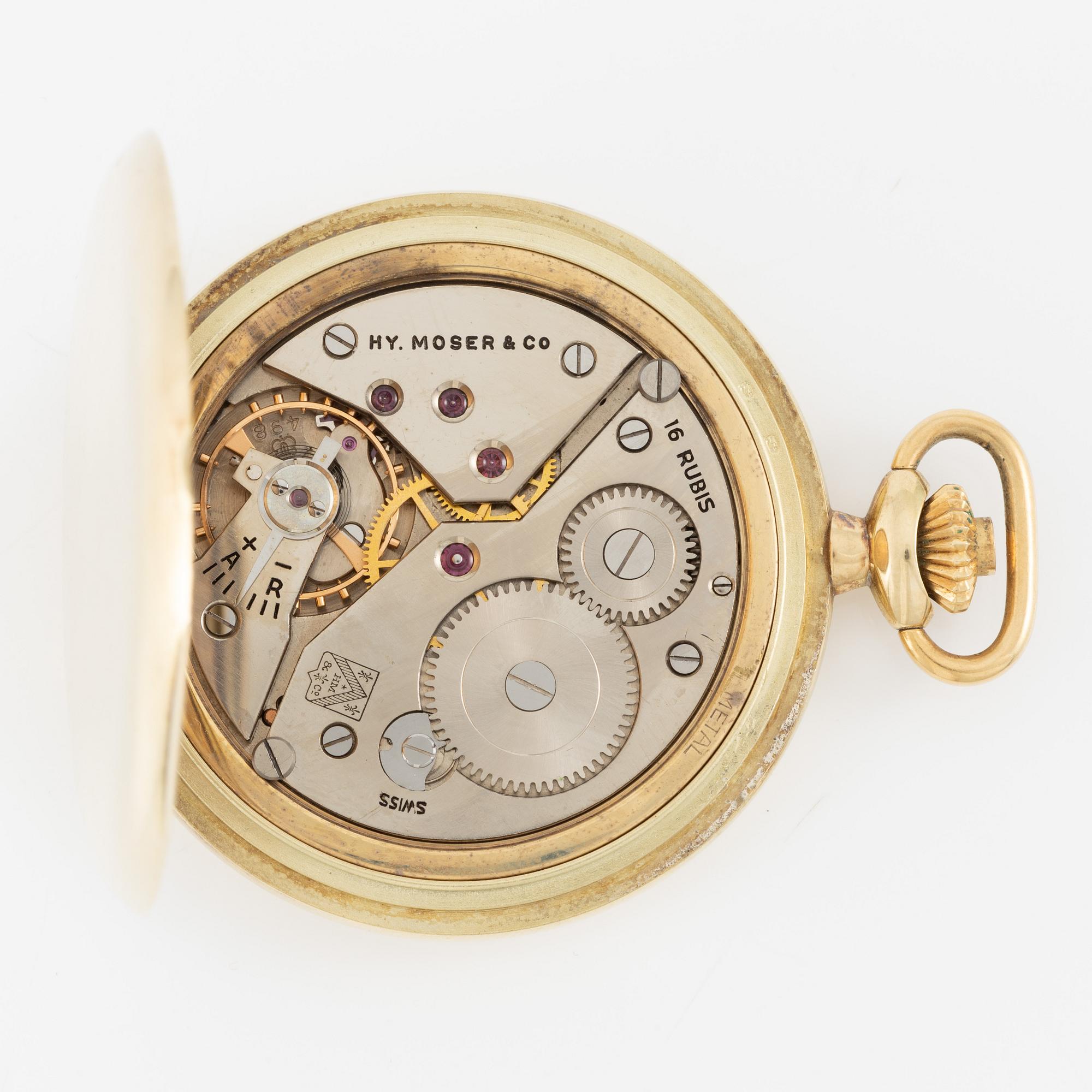 Hy Moser, fickur, savonett, 49 mm.