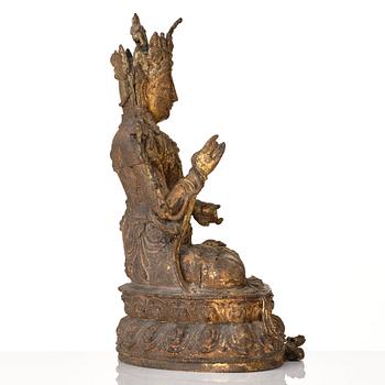 Bodhisattva, kallförgylld brons. Mingdynastin, 1400-talets mitt.